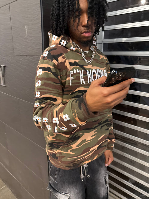 Camo F**K Normal Hoodie