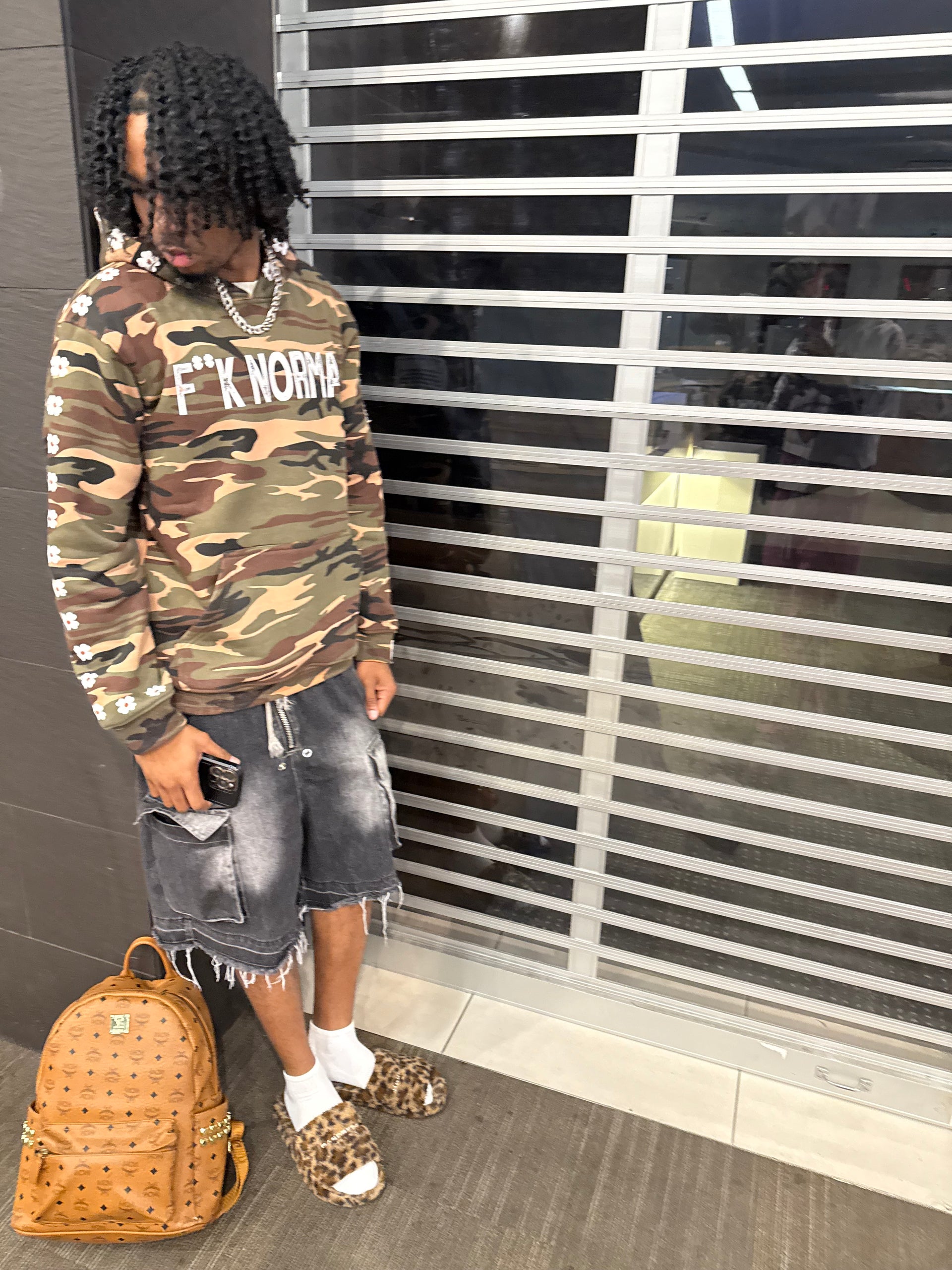 Camo F**K Normal Hoodie