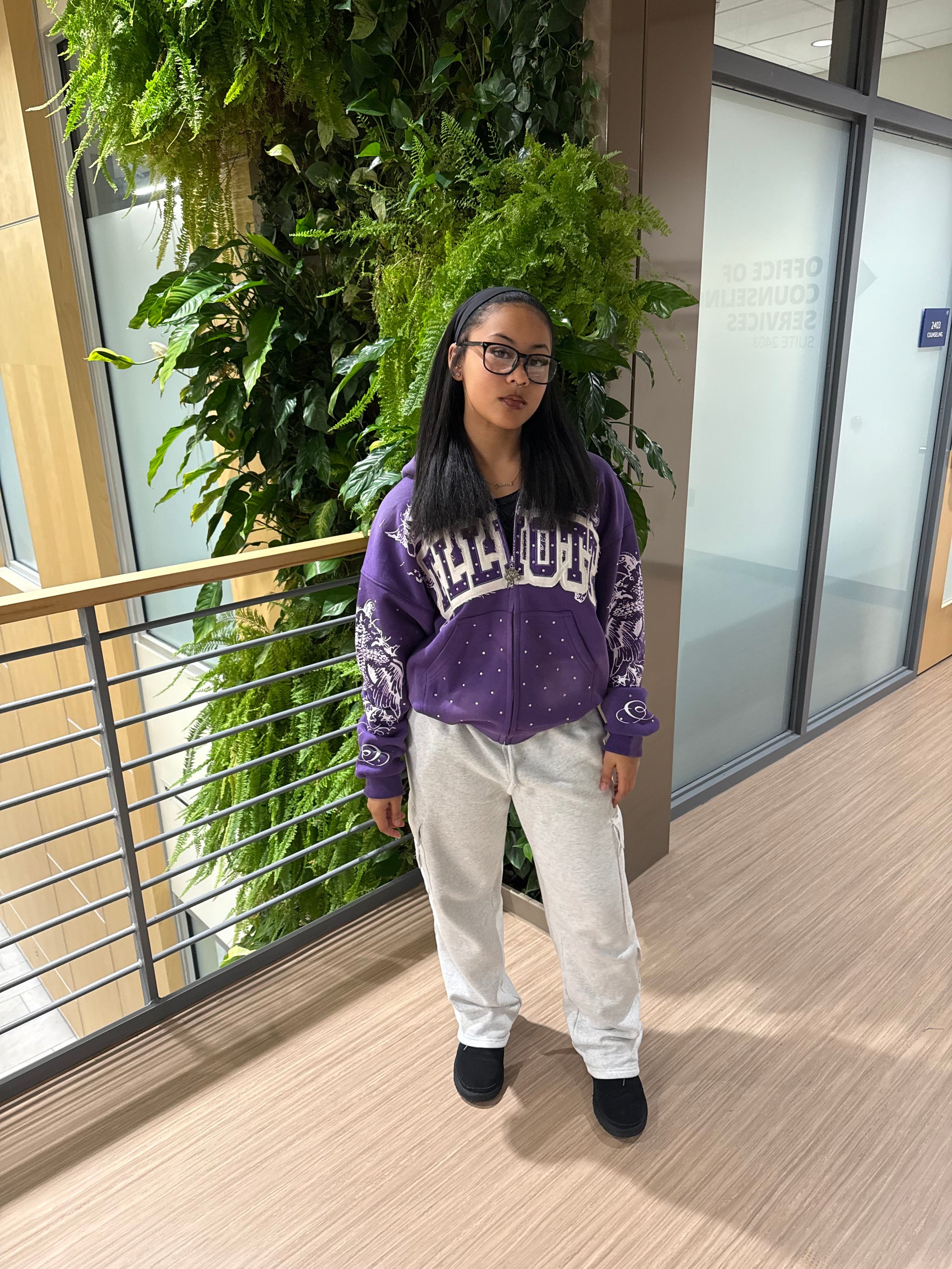 Heart Of Angels Purple Hoodie