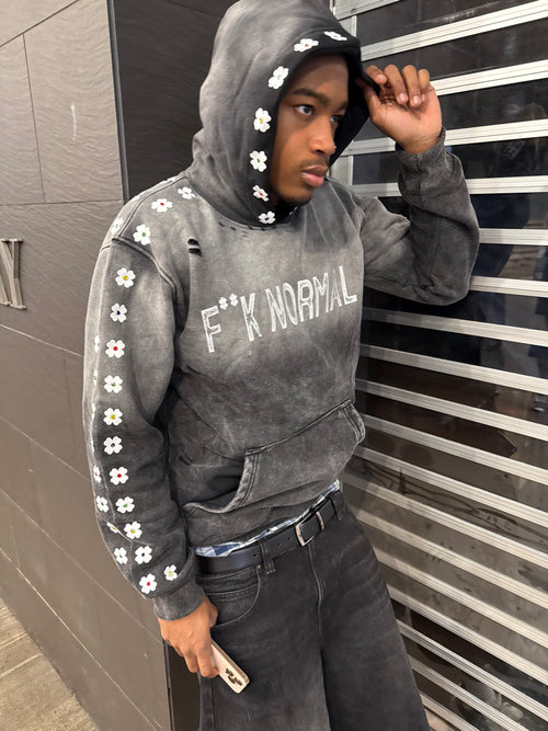 Black F**K Normal Hoodie