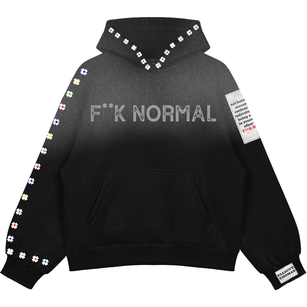 Black F**K Normal Hoodie